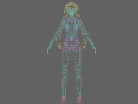 Basic anime Girl V26202 3D Model