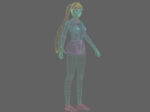 Basic anime Girl V26202 3D Модель