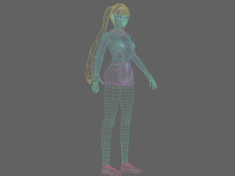 Basic anime Girl V26202 3D Model