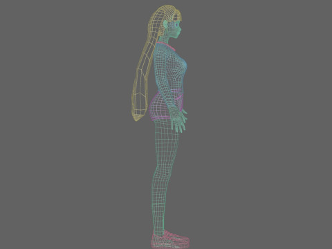Basic anime Girl V26202 3D Модель