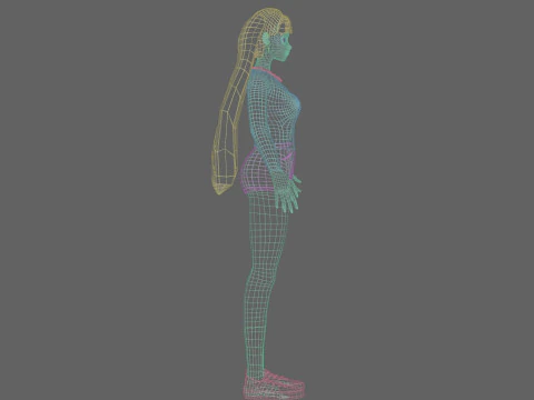 Basic anime Girl V26202 3D Model