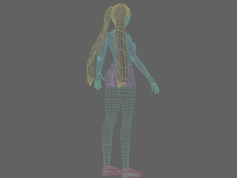 Basic anime Girl V26202 3D Модель