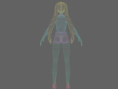 Basic anime Girl V26202 3D Model