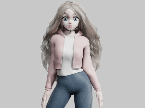 Basic Beautiful Girl V39260 3D Model