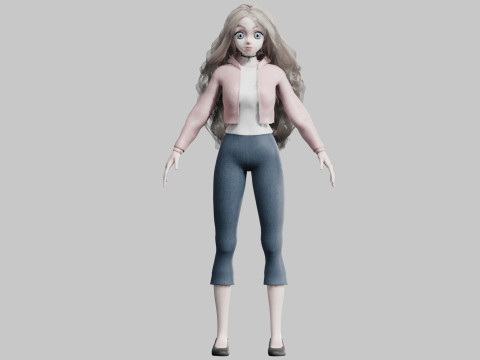 Basic Beautiful Girl V39260 Modello 3D