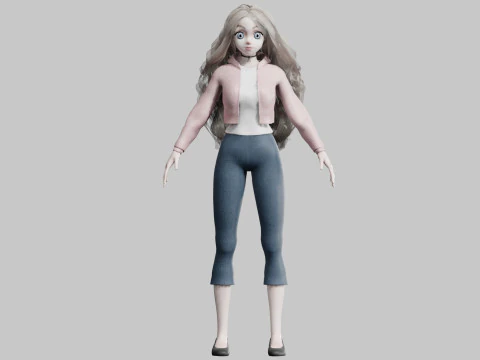 Basic Beautiful Girl V39260 3D Model