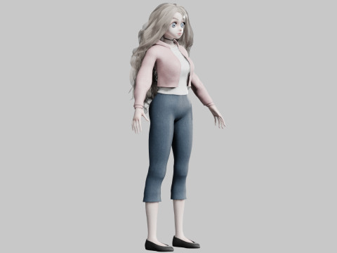 Basic Beautiful Girl V39260 Modello 3D