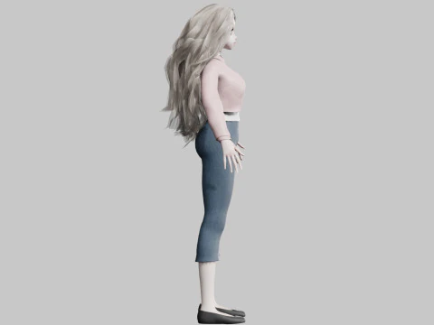Basic Beautiful Girl V39260 3D Model