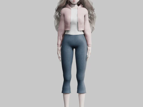 Basic Beautiful Girl V39260 3D Model