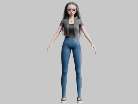 Basic classic Girl V34714 3D 模型
