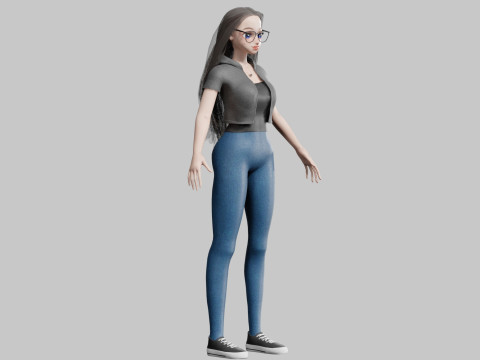 Basic classic Girl V34714 3D 模型