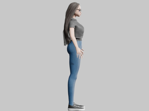 Basic classic Girl V34714 3D 模型