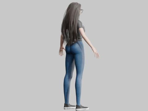 Basic classic Girl V34714 3D 模型