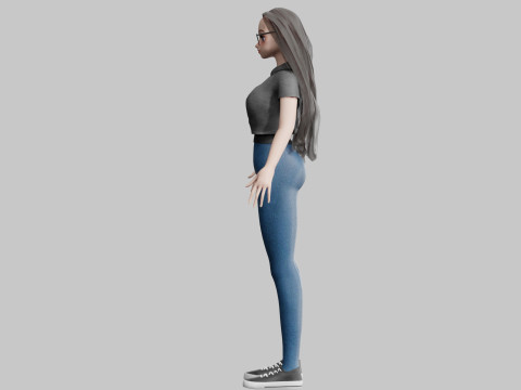 Basic classic Girl V34714 3D 模型