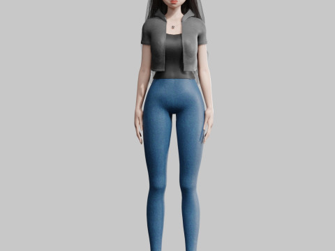 Basic classic Girl V34714 3D 模型