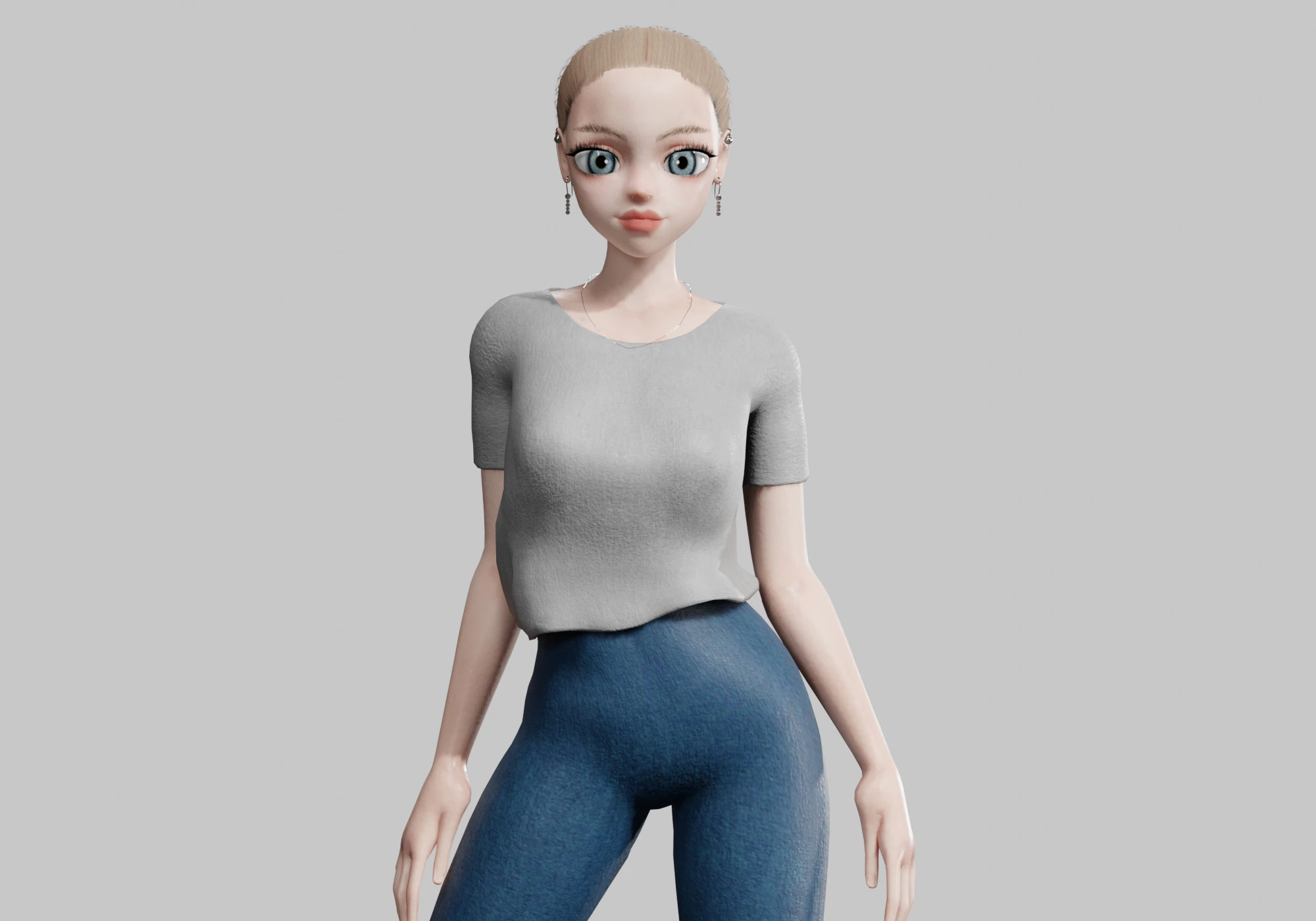 Basic cool Girl V20947 3D Model .c4d .max .obj .3ds .fbx .stl .blend