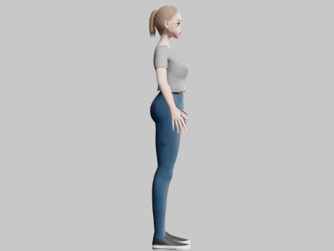 Basic cool Girl V20947 3D Model