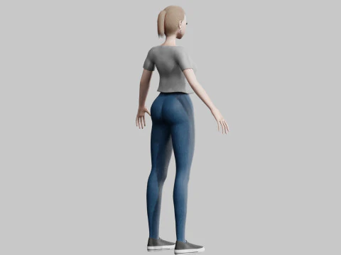 Basic cool Girl V20947 3D Model