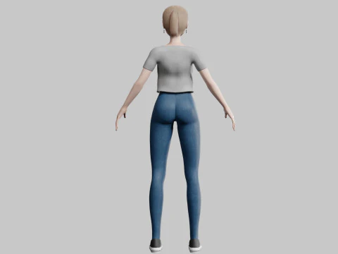 Basic cool Girl V20947 3D Model