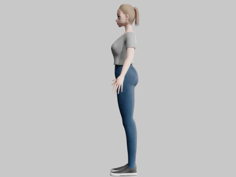 Basic cool Girl V20947 3D Model