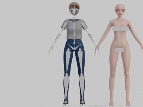 Basic cool Girl V20947 3D Model