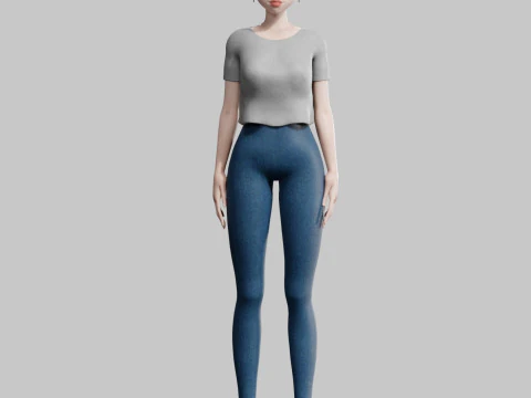 Basic cool Girl V20947 3D Model