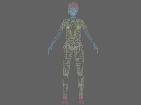 Basic cool Girl V20947 3D Model