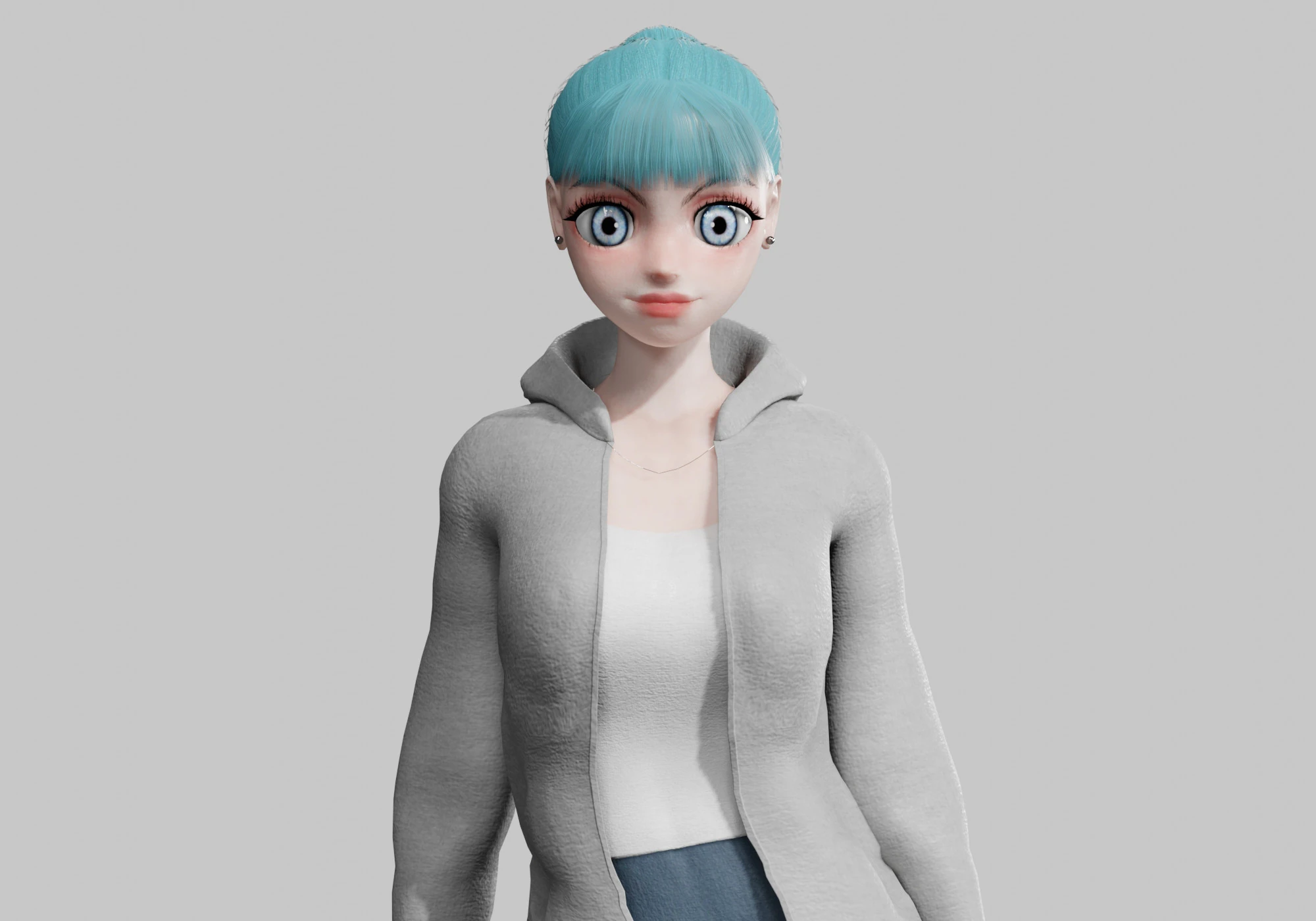 Basic cute Girl V23680 3D Model .c4d .max .obj .3ds .fbx .stl .blend 