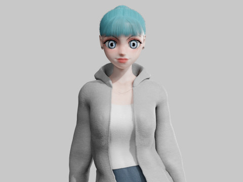Basic cute Girl V23680 3D 모델