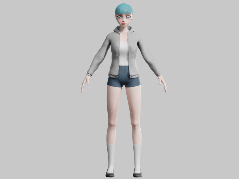 Basic cute Girl V23680 3D 모델