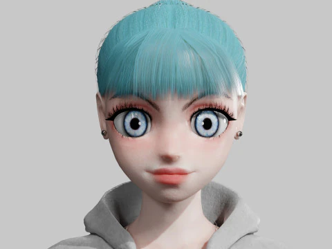 Basic cute Girl V23680 3D Model