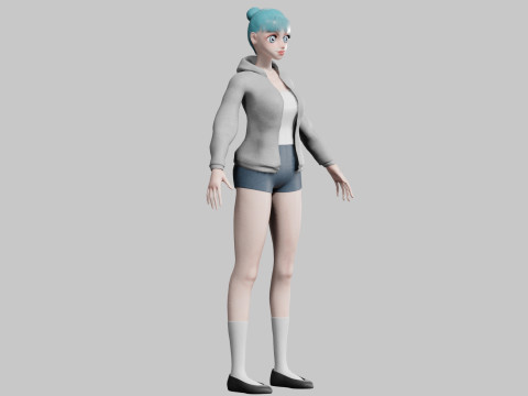 Basic cute Girl V23680 3D 모델