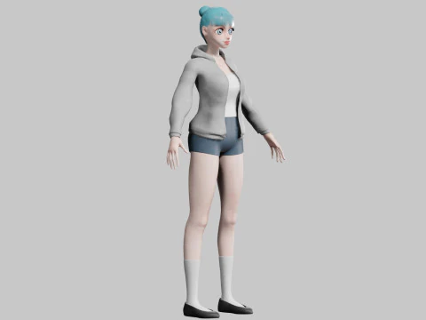Basic cute Girl V23680 3D Model