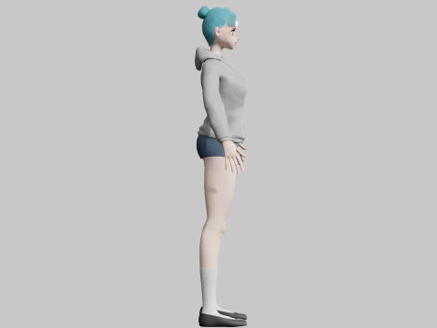 Basic cute Girl V23680 3D Model
