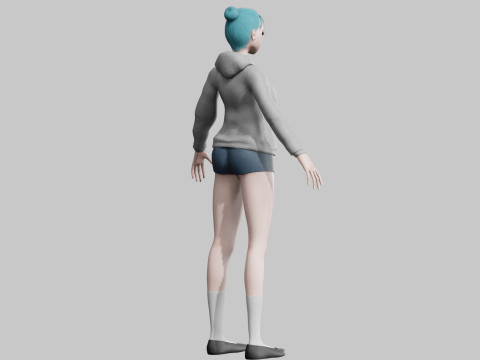 Basic cute Girl V23680 3D 모델