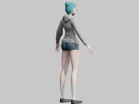Basic cute Girl V23680 3D Model