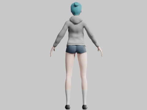 Basic cute Girl V23680 3D Model