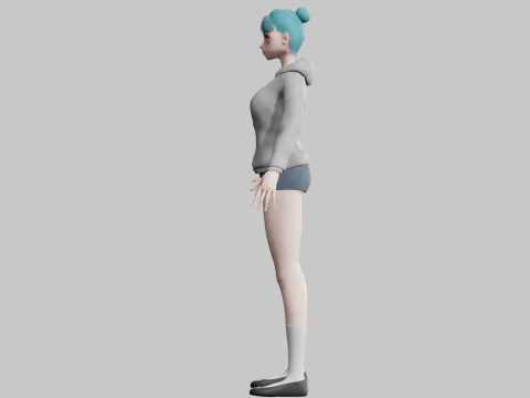 Basic cute Girl V23680 3D Model