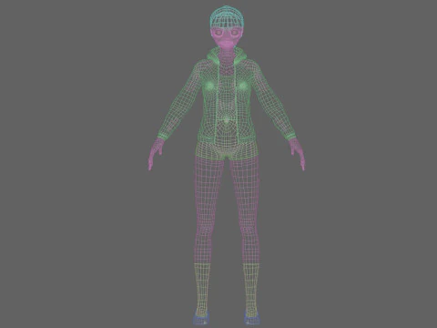 Basic cute Girl V23680 3D Model