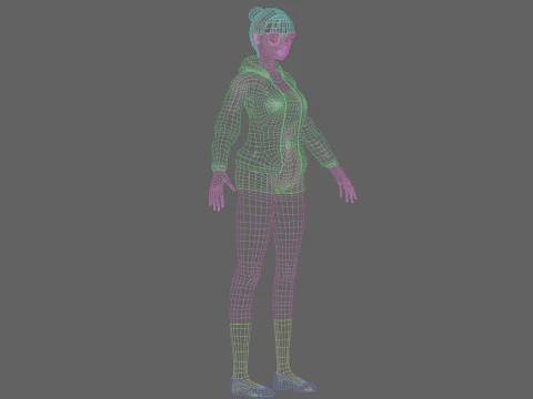 Basic cute Girl V23680 3D Model