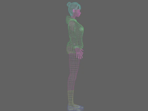 Basic cute Girl V23680 3D Model