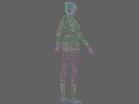 Basic cute Girl V23680 3D Model
