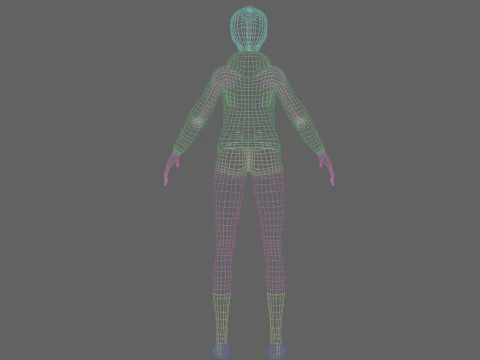 Basic cute Girl V23680 3D Model
