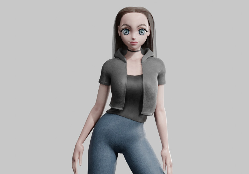 Basic Standard Girl V30735 Modello 3D .c4d .max .obj .3ds .fbx .stl .blend