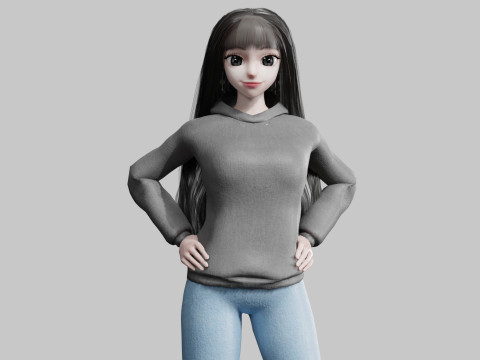 Beautiful anime Girl V35625 3D मॉडल