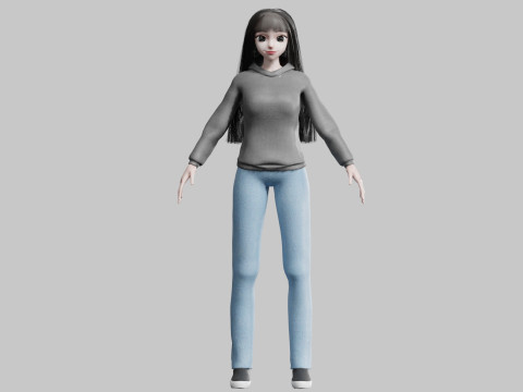 Beautiful anime Girl V35625 Modello 3D