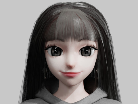 Beautiful anime Girl V35625 Modello 3D