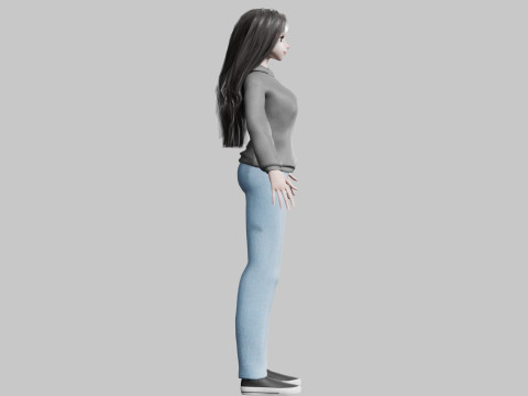 Beautiful anime Girl V35625 Modello 3D