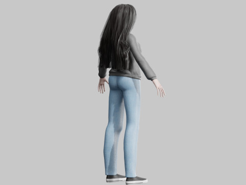 Beautiful anime Girl V35625 Modello 3D