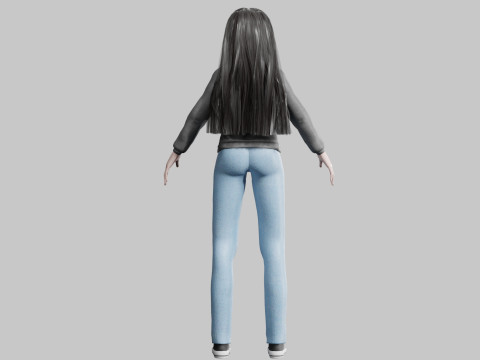 Beautiful anime Girl V35625 Modello 3D